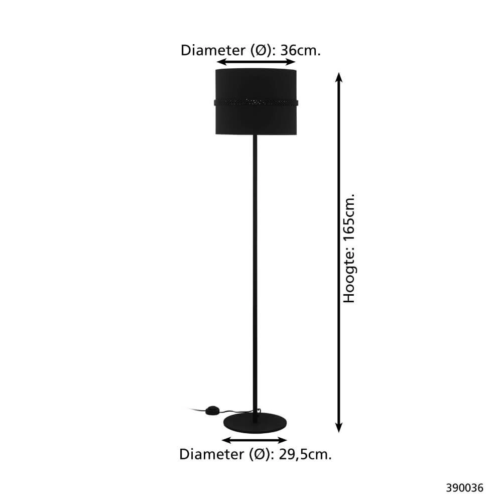 Schwarze Stehlampe Paraguaio Ø 36cm Stars of Light 9008606221035