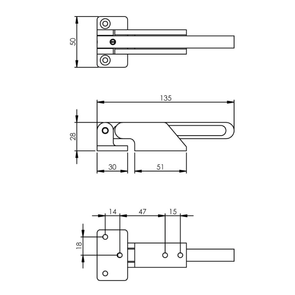Spalt-Halter Curve nach innen rotierender Edelstahl Intersteel 8714186289341