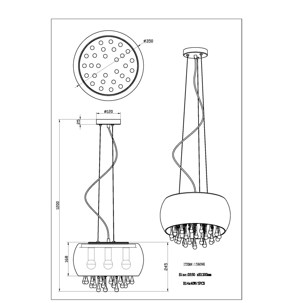 Pendellampe Kalla Ø 35cm Chrom Globo 9007371385706