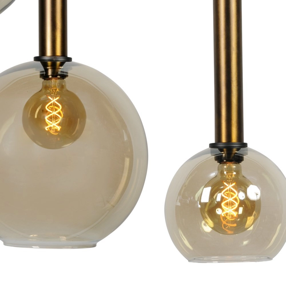 Schwarze Hängelampe Bella 5 Lichter mit Gold Masterlight 8718121253527