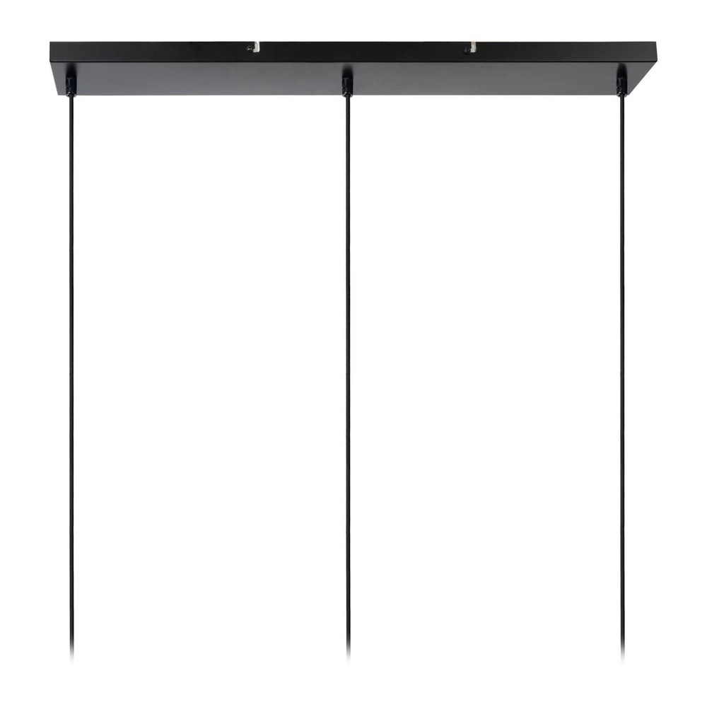 Hängende Lampe gerade Medine 3-Licht Schwarz mit Opal Lucide 5411212461001