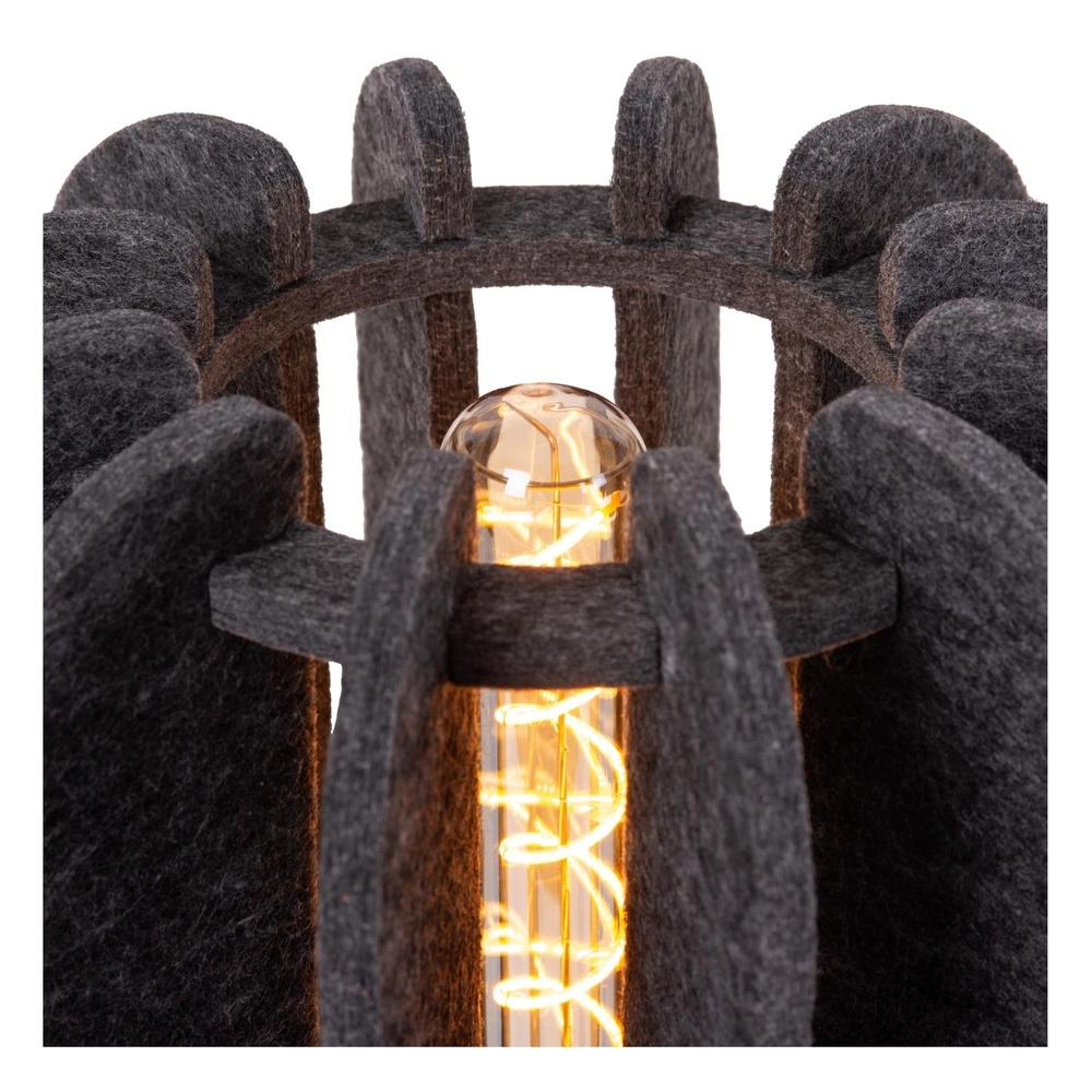 Elegante Tischlampe Rafal Schwarz mit Grau Lucide 5411212452795