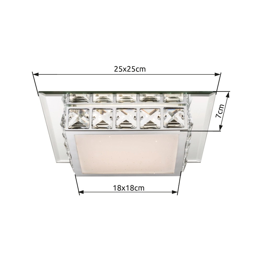 Quadratische Deckenlampe Margo Chrom Globo 9007371324705