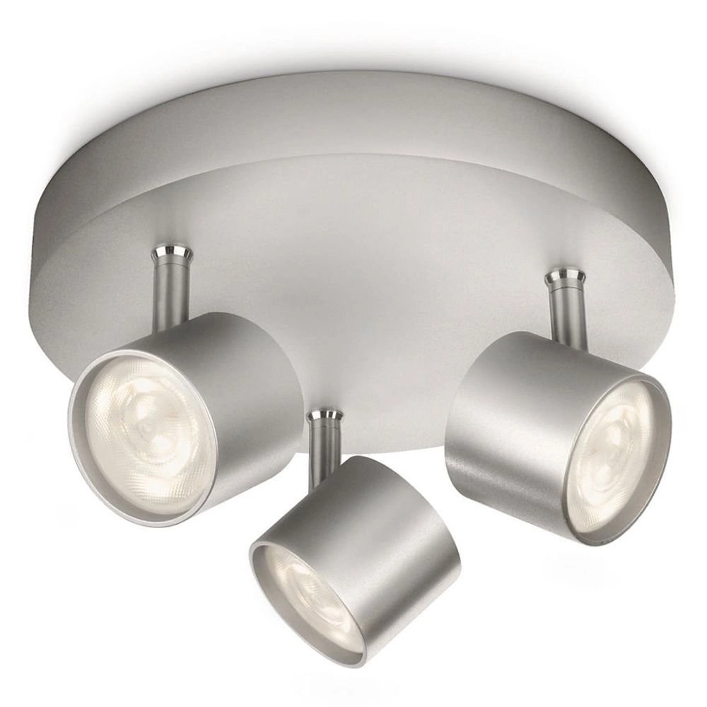 LED-Deckenstrahler My Living Star 3-Licht-Metallgrau