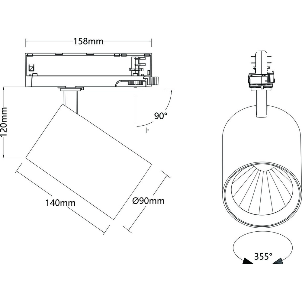 Schwarz Trackspot für Schiene 3-phasig 17W - 4000K SLV 4024163319928