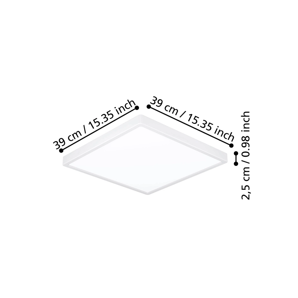 LED-Deckenlicht Fueva 6 Quadrat – Weiß – 39x39 cm Eglo 9008606330218