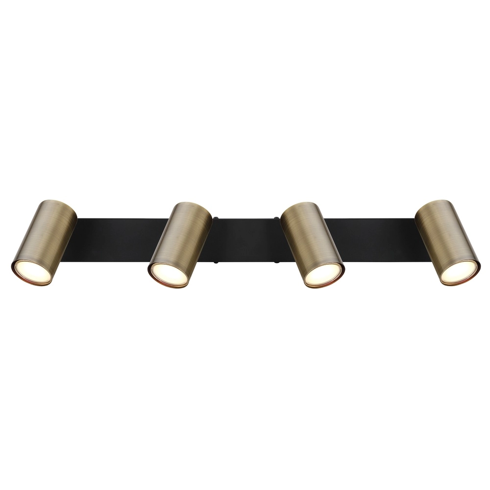 Deckenlampe 4-Licht Robby Schwarz mit Bronze Globo 9007371430994