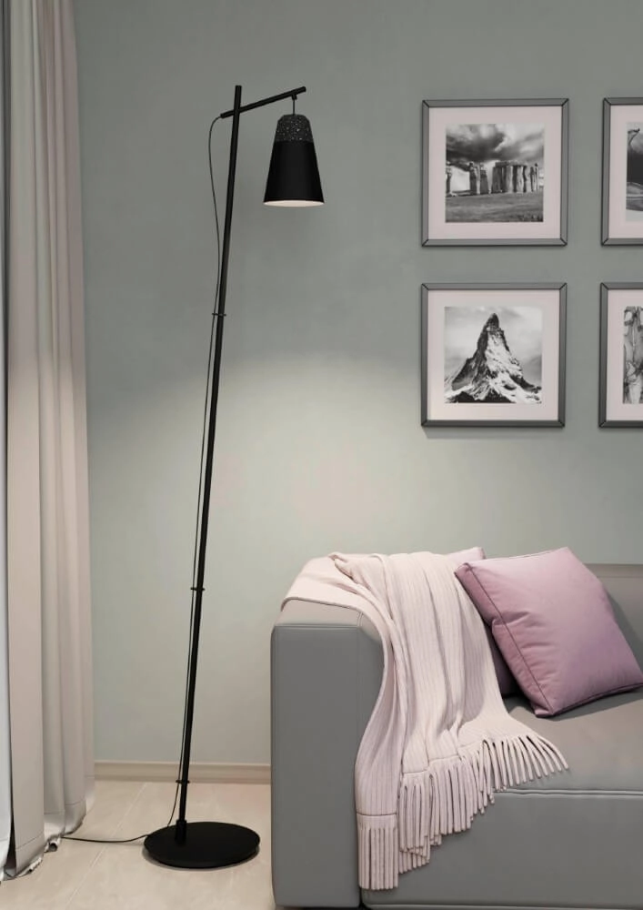 Stehlampe Canterras Schwarz Eglo 9002759995478