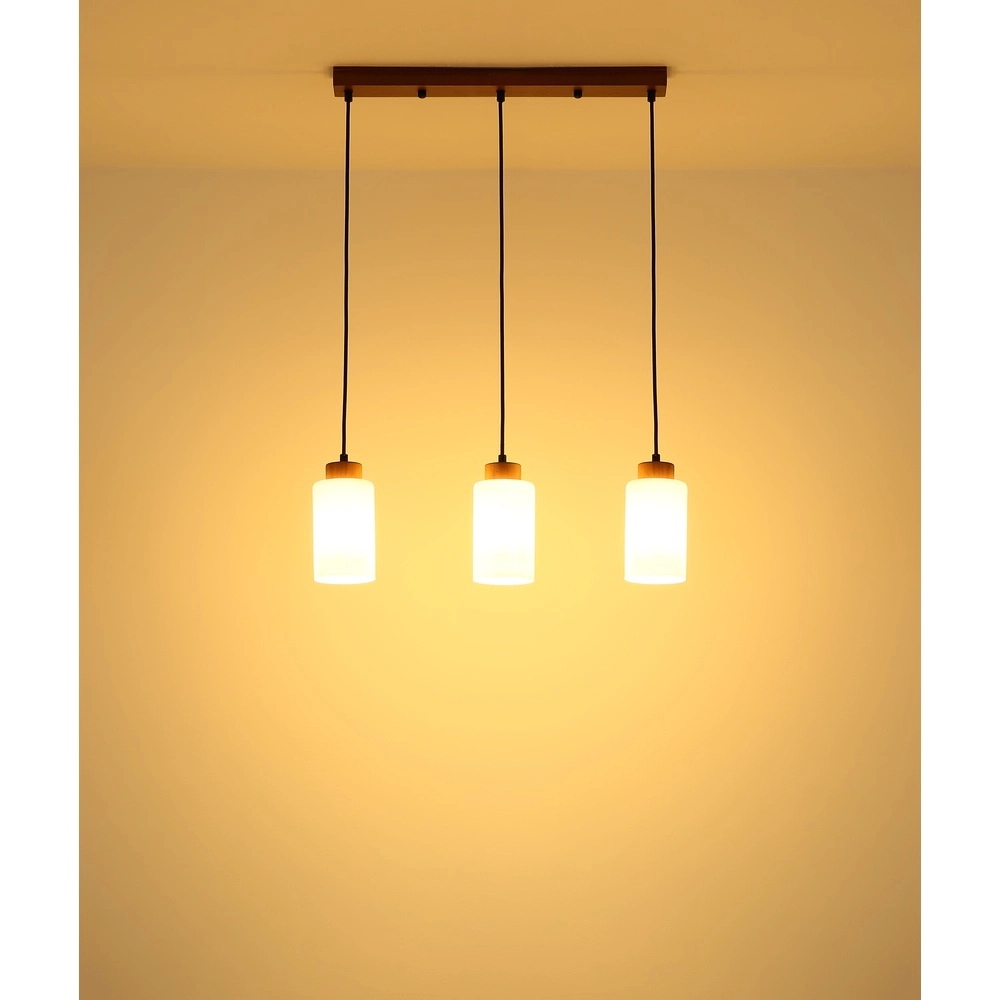 Pendellampe Rowena 3-Licht Holz Globo 9007371580248