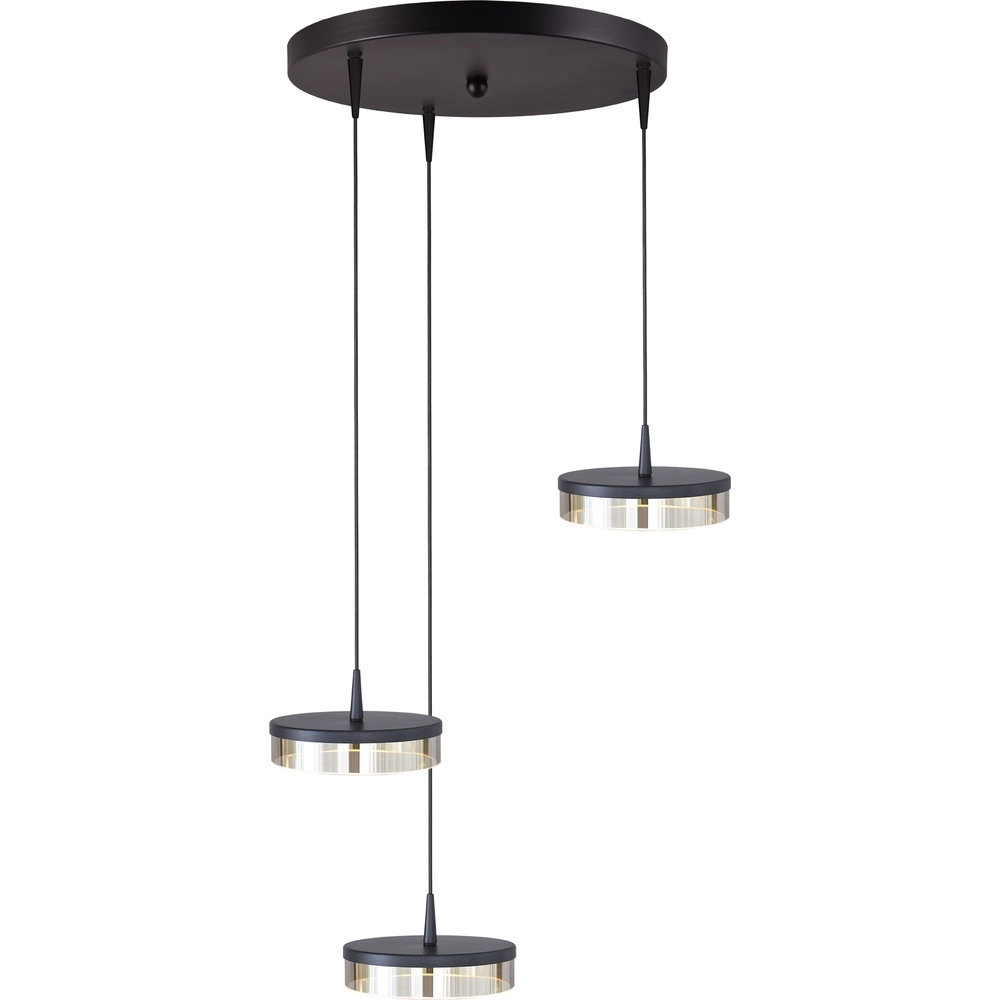 3-Licht Pendellampe Imperia Ø 35 cm schwarzer Nickel