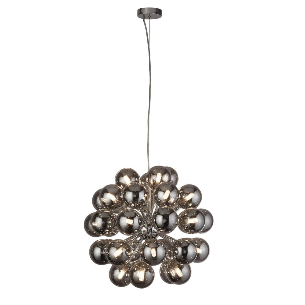 Hängelampe Glas Berry Globe 27-light schwarz mit Rauchglas