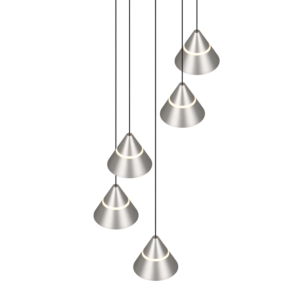 Design-Pendelleuchte Romeo 5-helles Nickel Trio 4017807667820