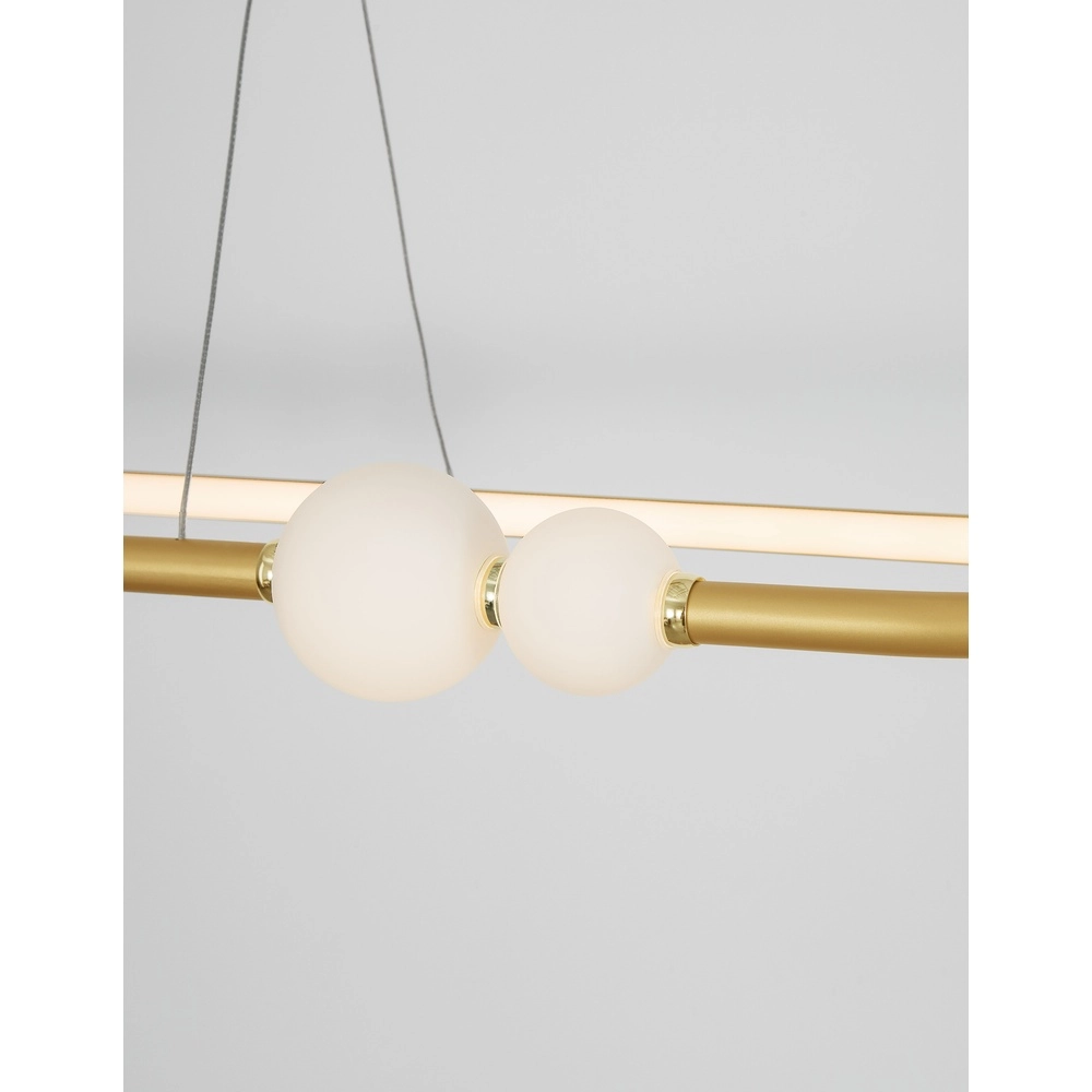 Pendelleuchte Celia Gold mit weißem Oval Lyora 5212017429346