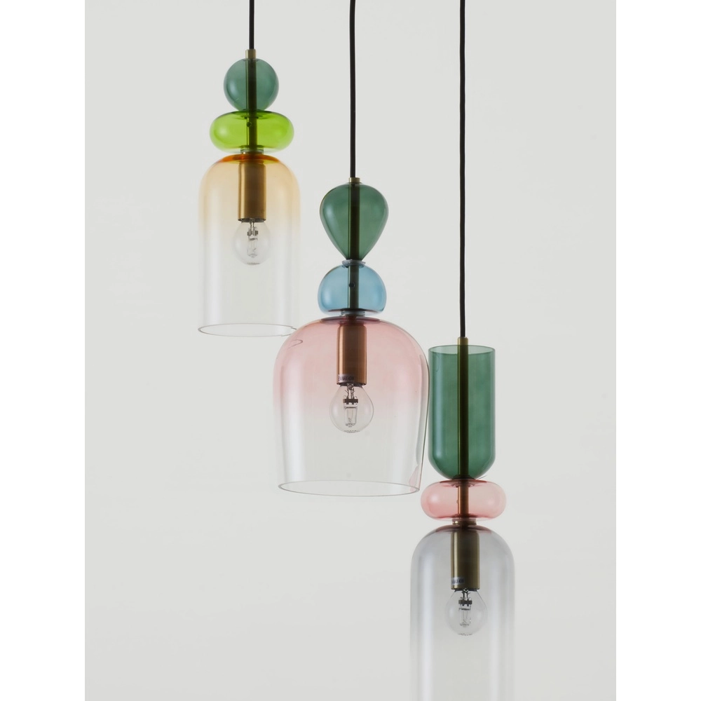 Farbige Pendelleuchte Murano 3-flammig Lyora 5212017434227