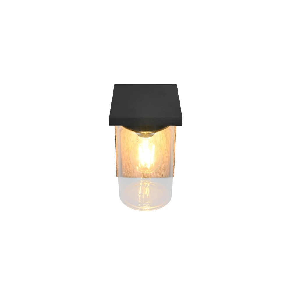 Wandleuchte Ardila schwarz mit Holz Trio 4017807603439