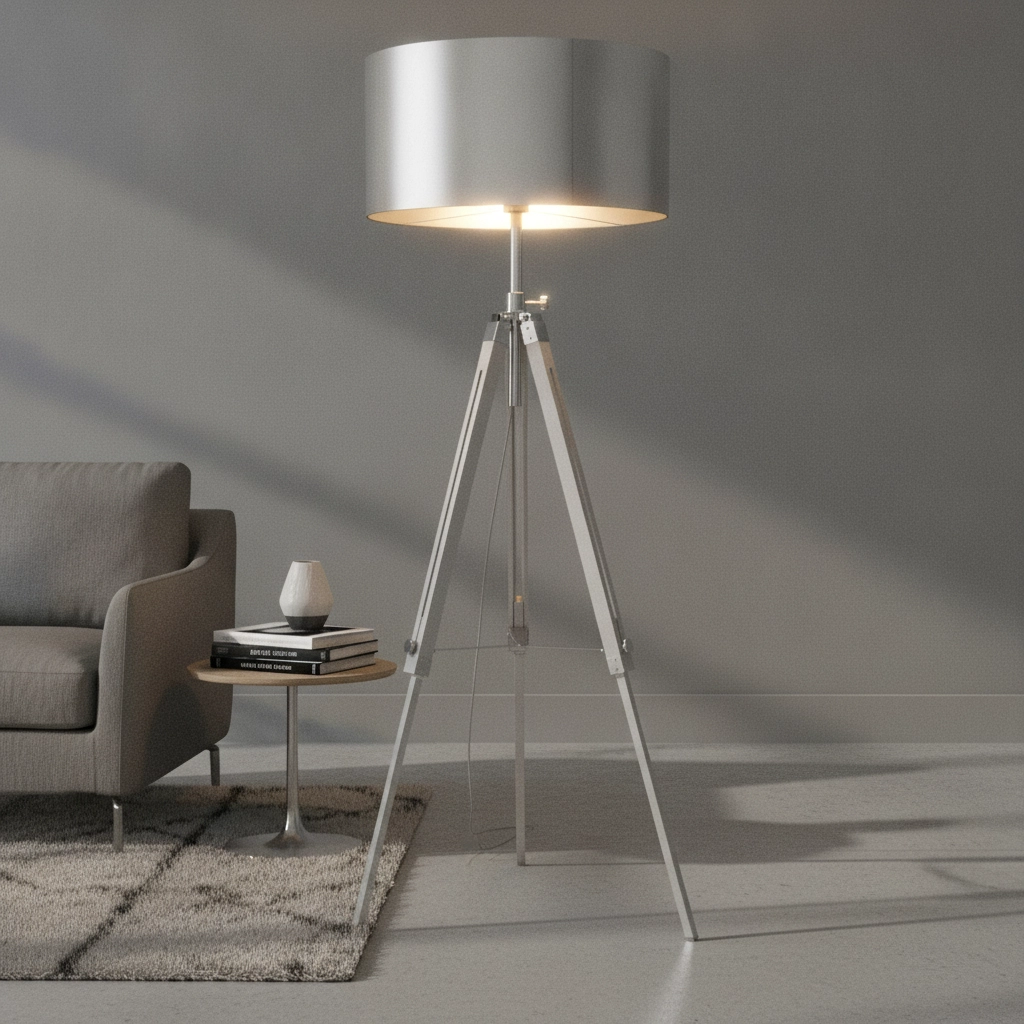 Stativ Stehlampe Jewel 150 cm weiß mit grau