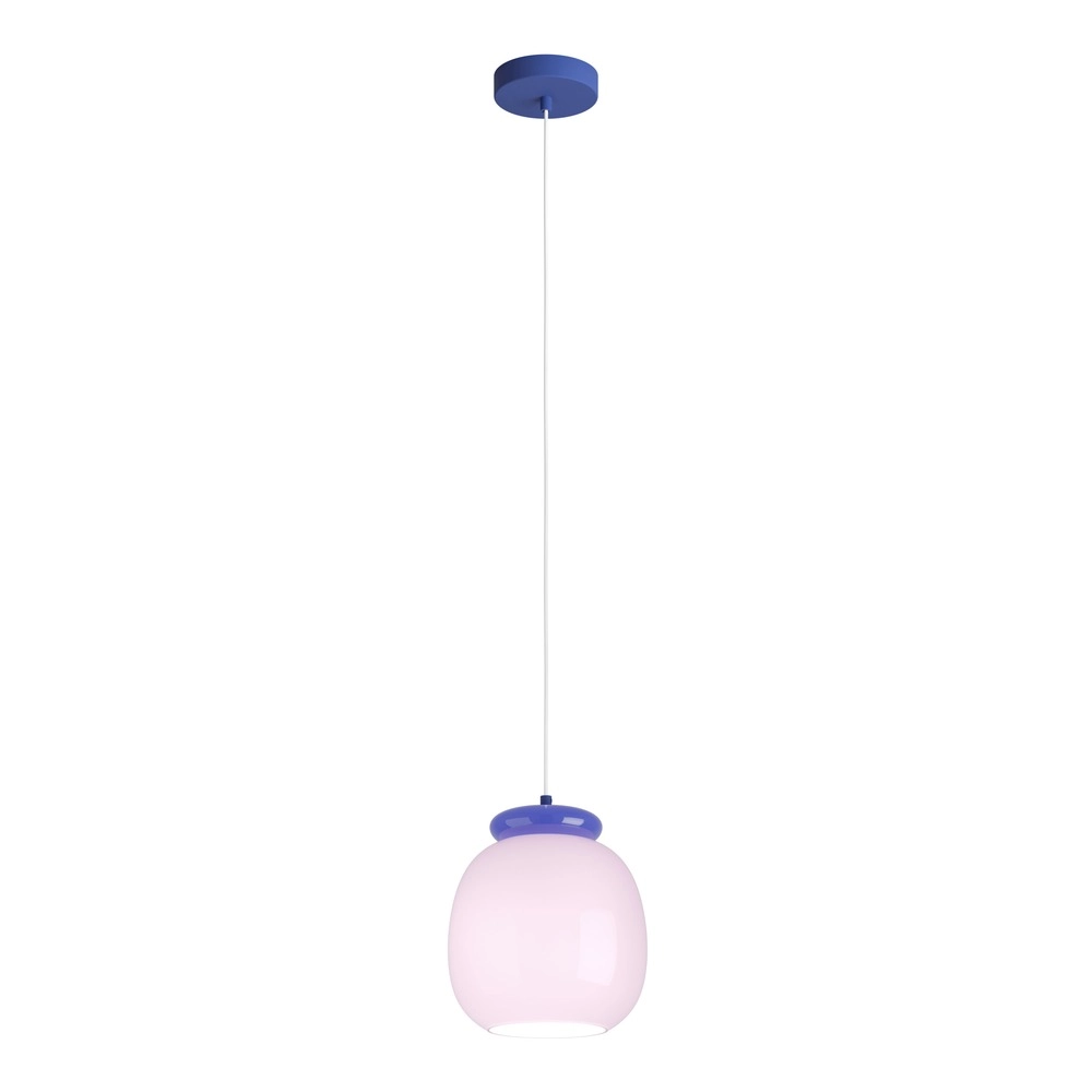 Design-Pendellampe Berardelli Rosa mit blauem Ø 23 cm
