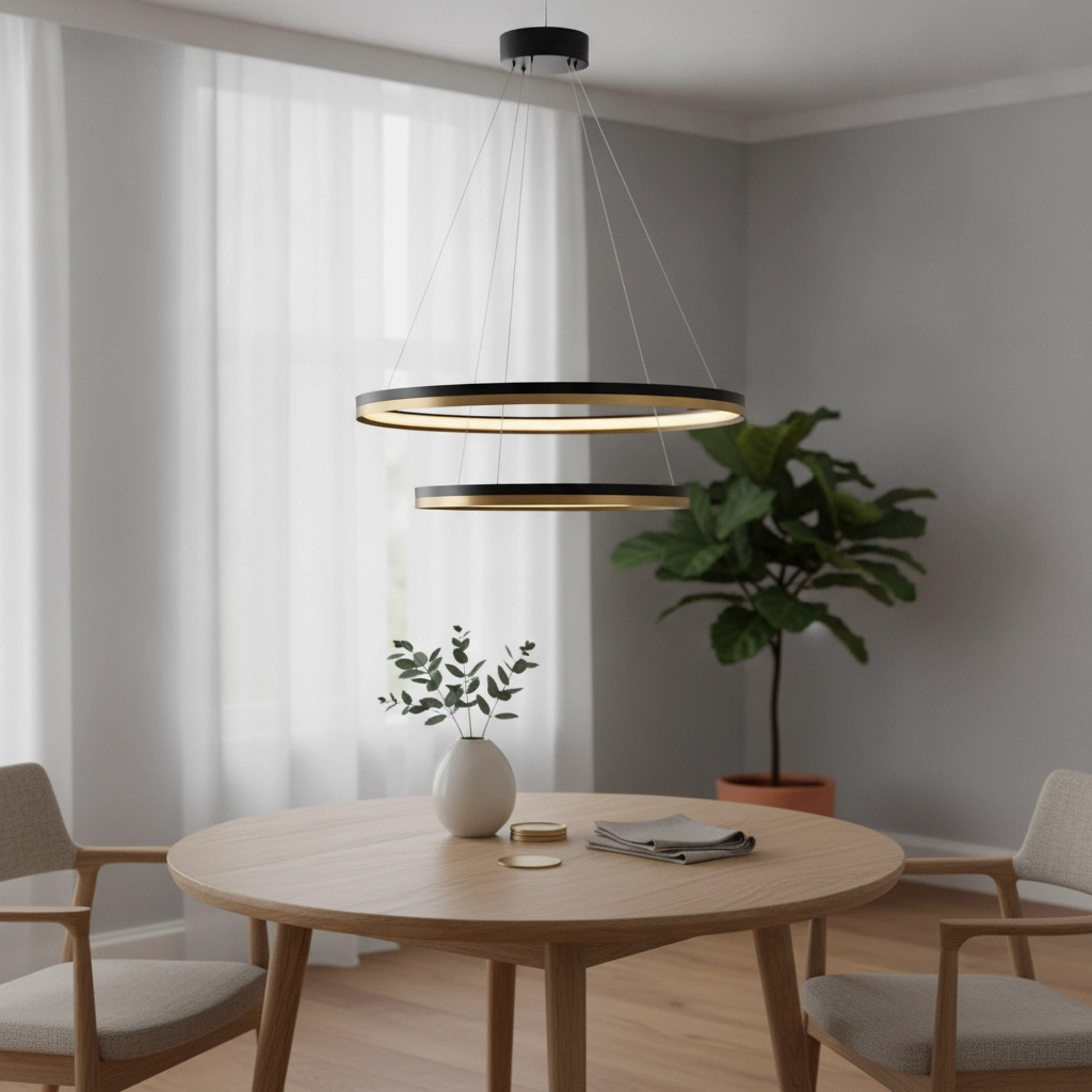 Pendelleuchte Cantria schwarz mit gold Ø 80cm