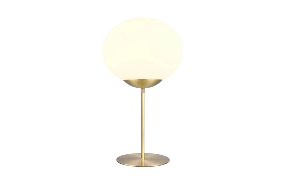 Tischlampe Fomento Ø 30 cm – Messing mit weißem Glas Trio 4017807616170