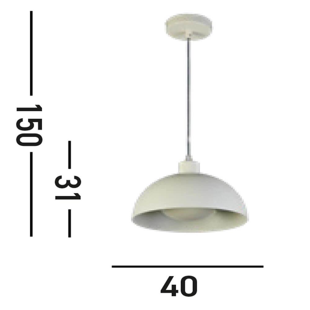 Cremefarbene Pendelleuchte Mars Schirm 31cm hoch Searchlight 5053423274324