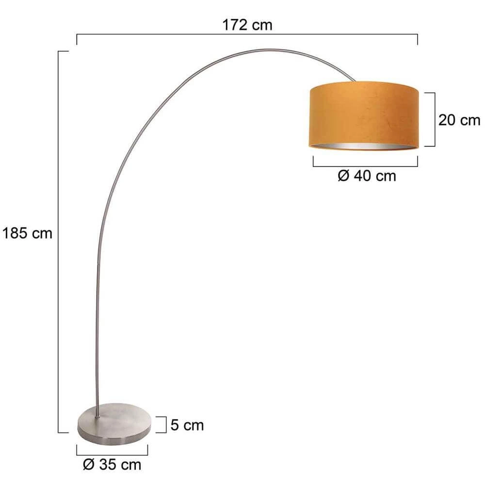 Bogenlampe Solva Metall mit goldener Kappe Steinhauer 8712746174847