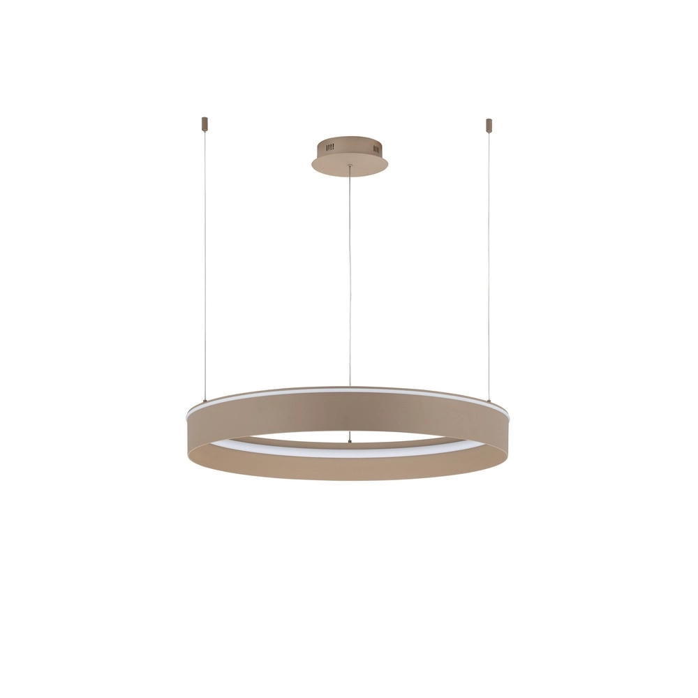 Moderne Pendellampe Olivia sandbraun Ø 78 cm Lyora 5212017494191