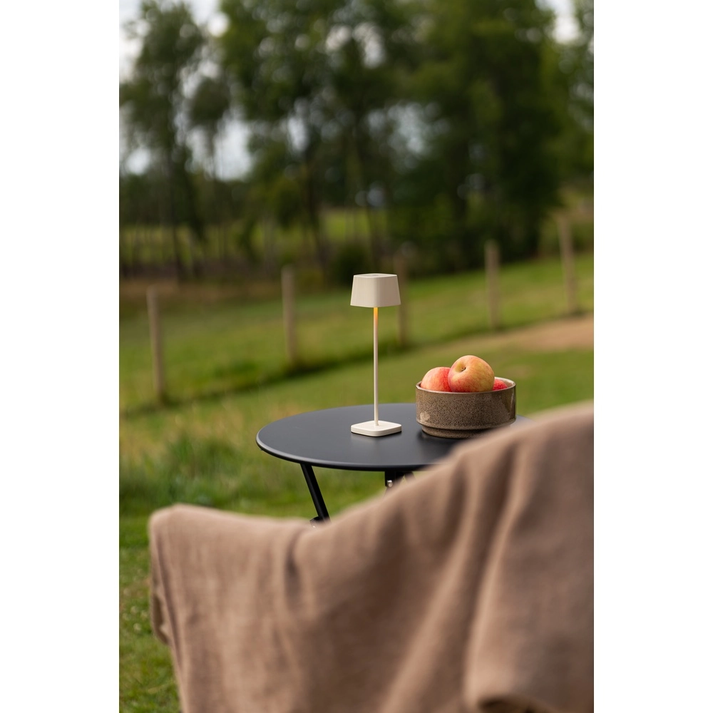 Tischlampe Capri mini sandbrauner glänzender wiederaufladbarer KonstSmide 7318300030386