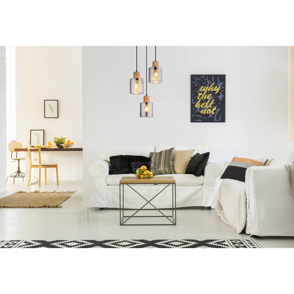 Design-Pendellampe Aleidis 3-Licht rundschwarz Globo 9007371518210