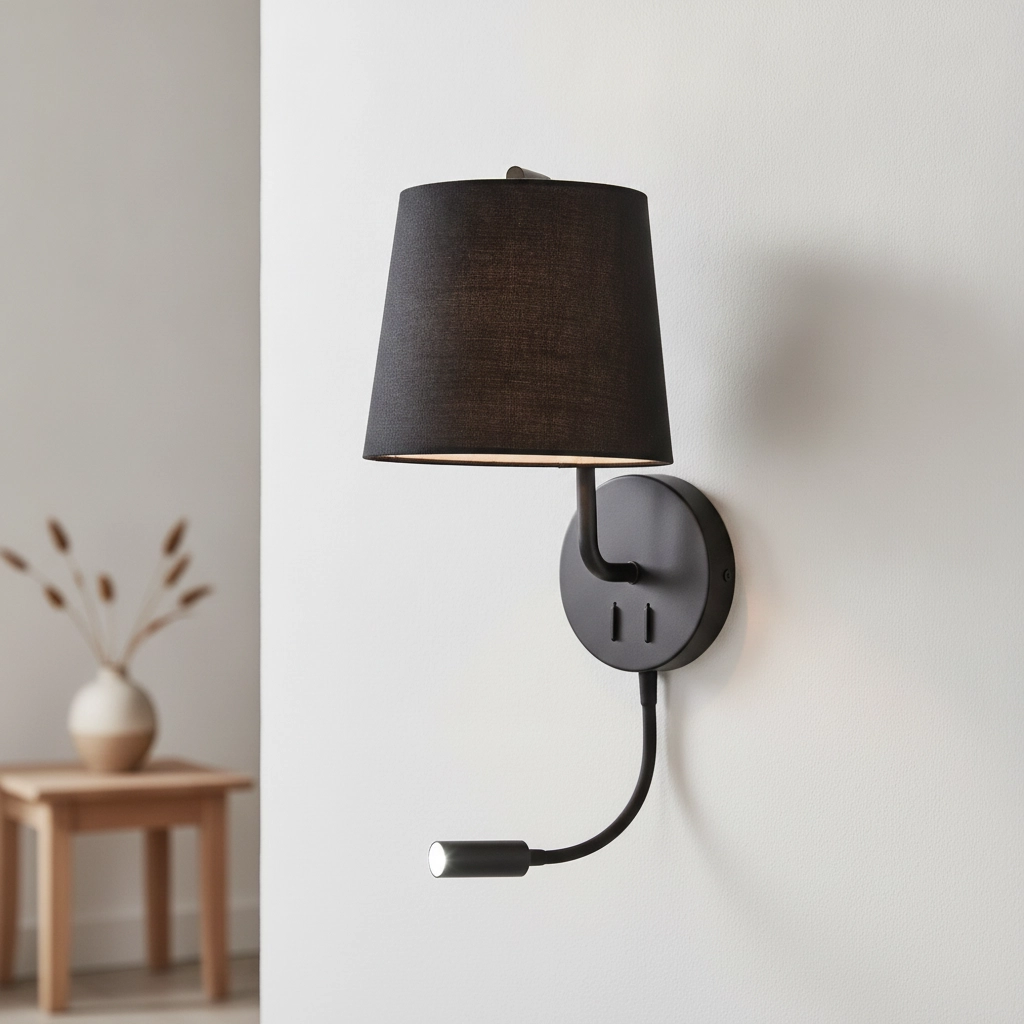 Nachttischlampe Sage schwarz