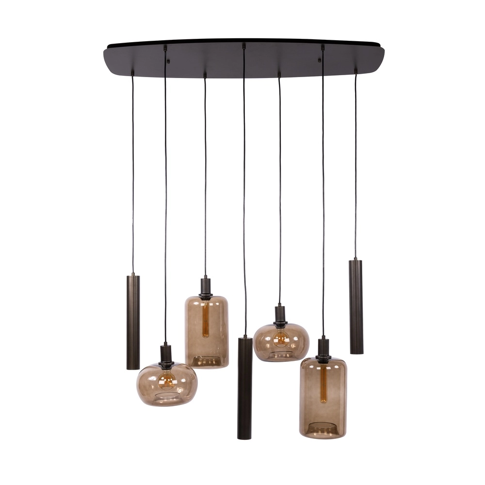 Moderne Pendellampe Serene 7-helles Sienabraun Lyora 8716803514812
