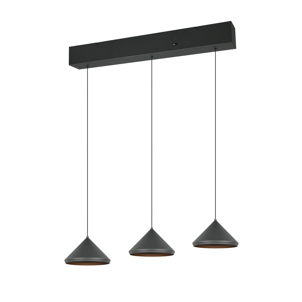 3-flammige Pendelleuchte Laguna schwarz Trio 4017807667646