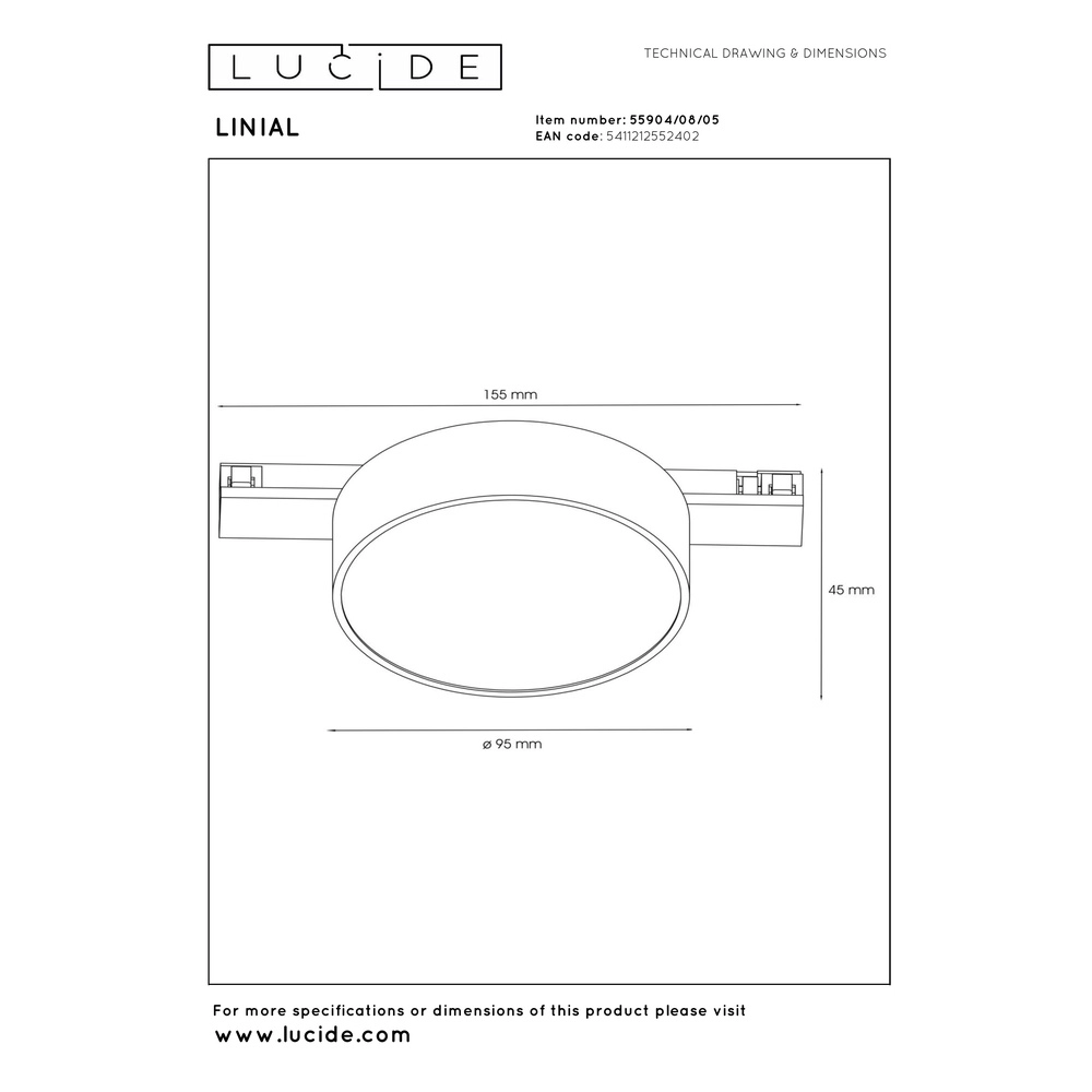 Einphasen-Gleis-Spot Linial Fixxt Champagner Premium by Lucide 5411212552402
