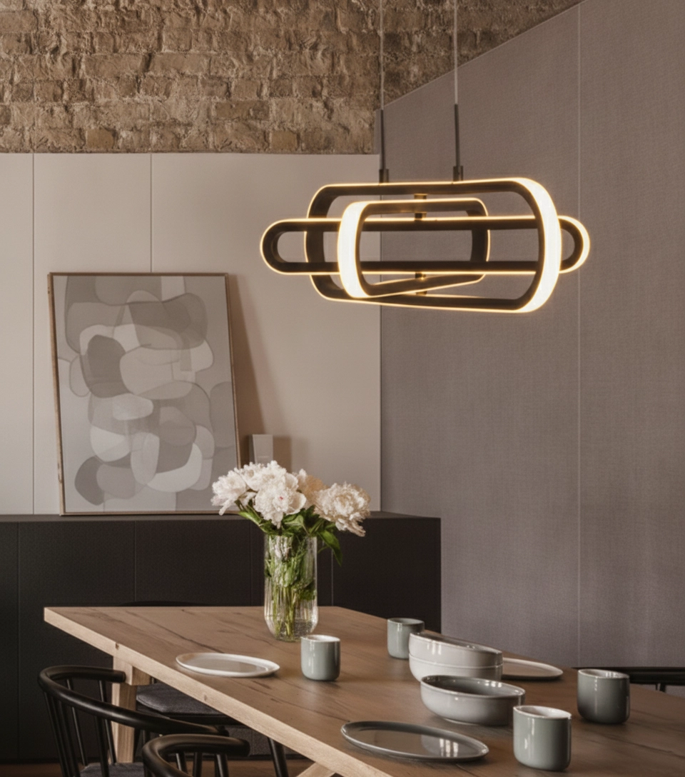 Design-Pendelleuchte Arte Schwarzes Oval