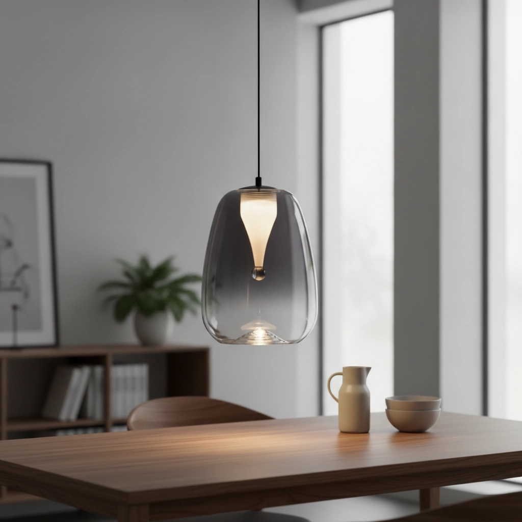 Design-Pendelleuchte Oblo 1-flammiges Rauchglas