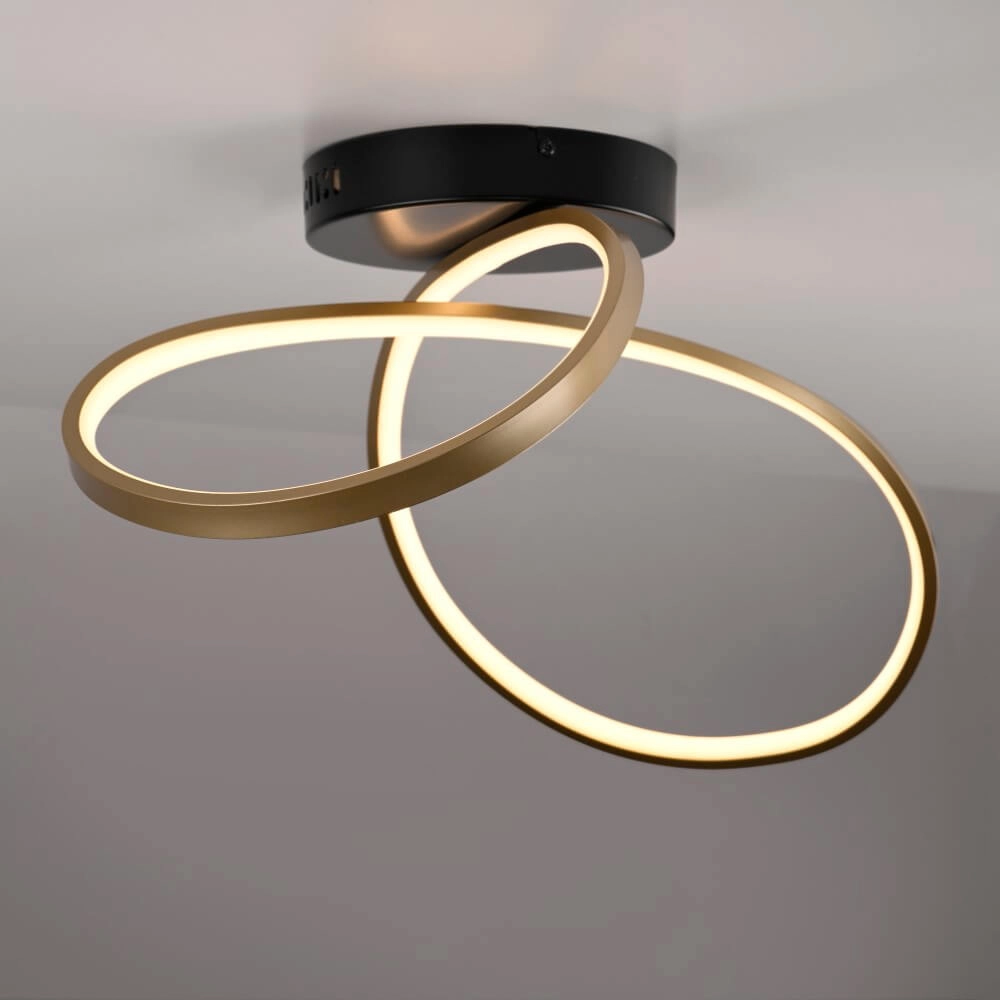 Designer-Deckenleuchte Okta messing/schwarz Just Light 4043689001940
