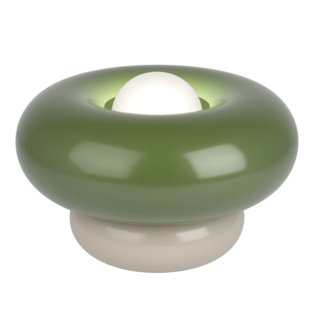 Design-Tischlampe Torchiarolo Sandbraun mit Grün