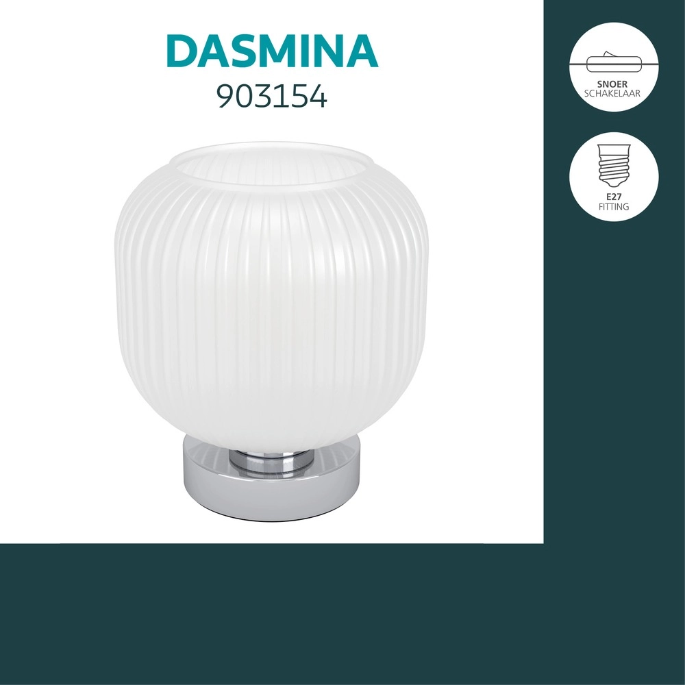 Design-Tischlampe Dasmina chrom Ø 20cm