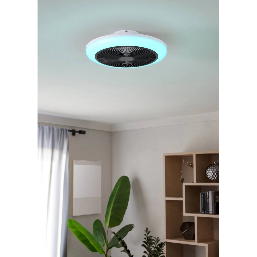 Deckenventilator Sayulita weiß mit schwarz Ø 46cm RGB Eglo 9002759352165