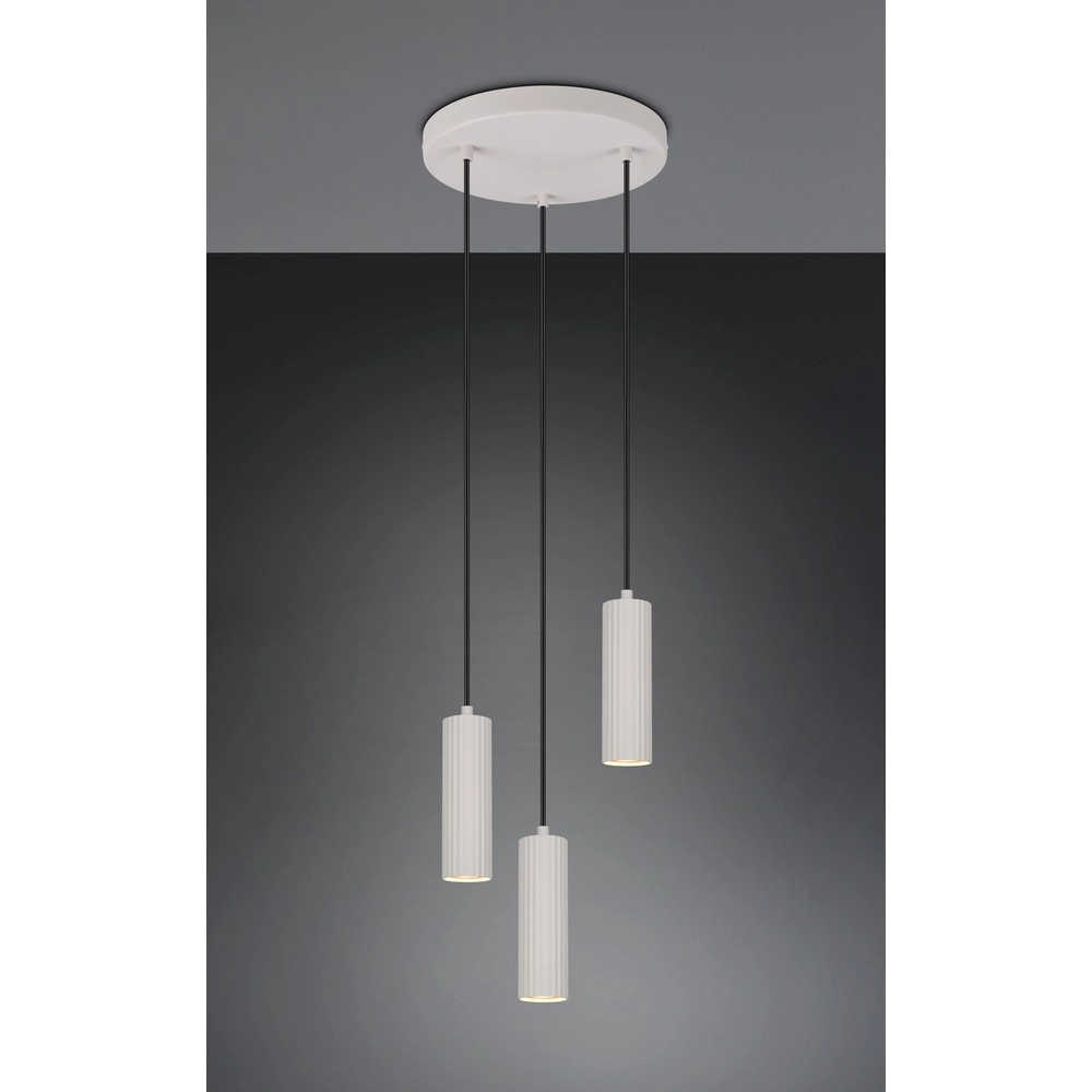 3-flammige Pendelleuchte Soka grau Trio 4017807658613