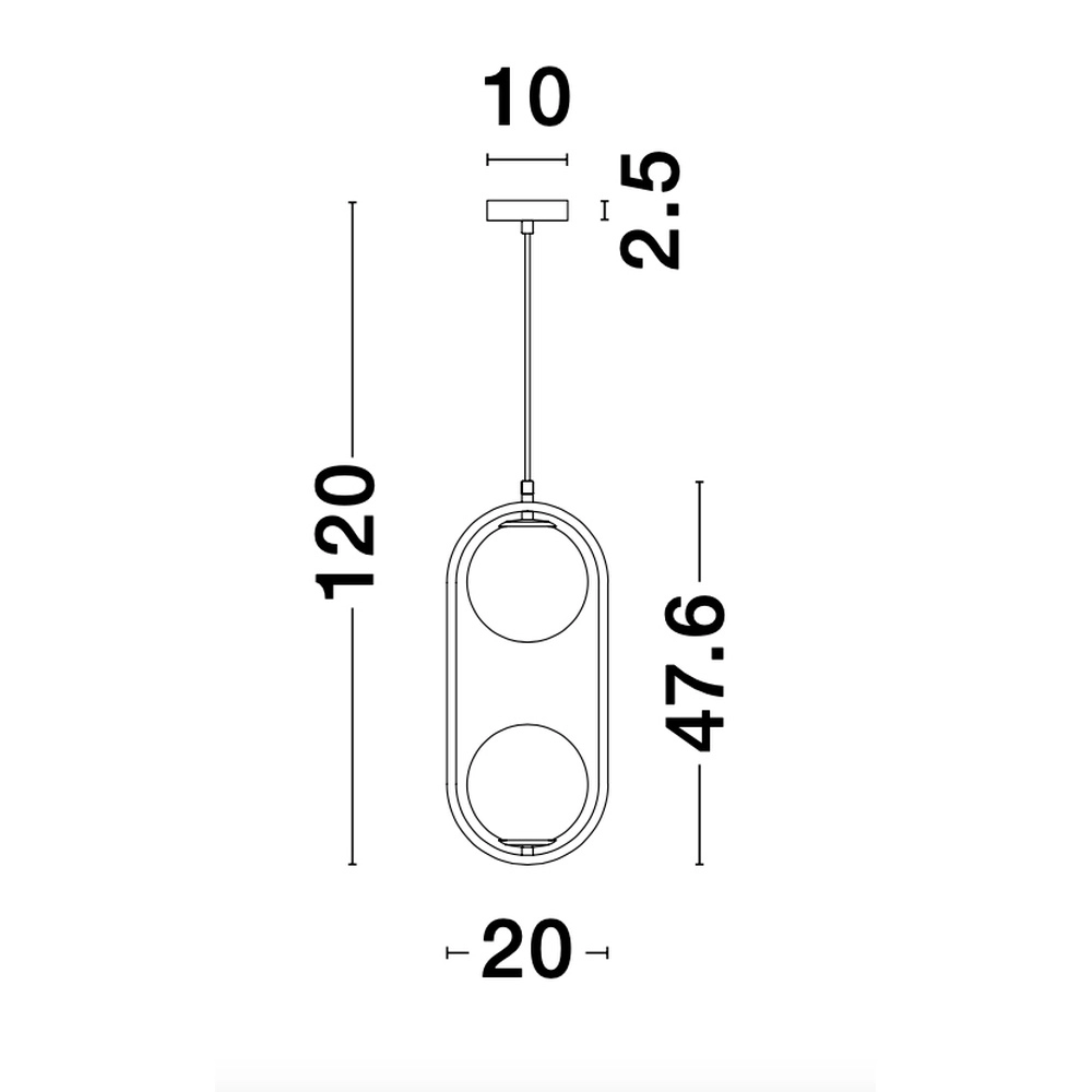 Design-Pendelleuchte Obitar Doppelt oval gold Lyora 5212017427694