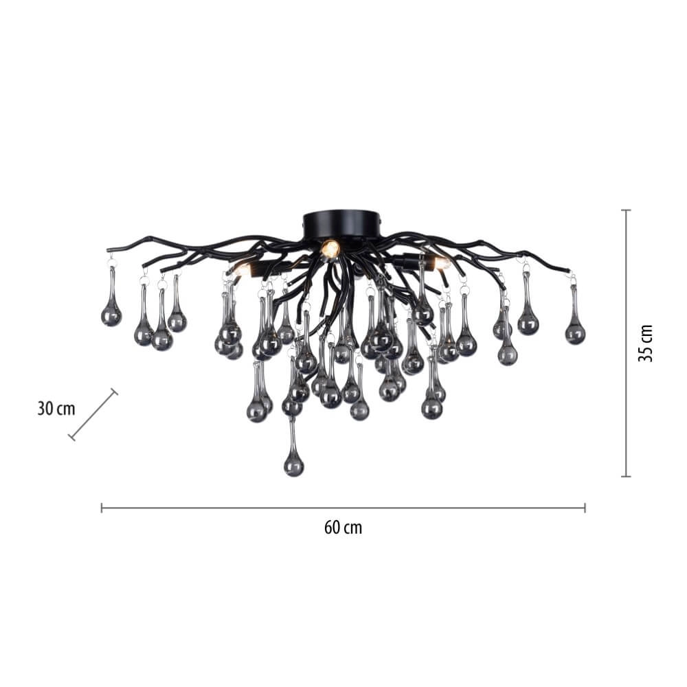 Kronleuchter Icicle schwarz 60cm Paul Neuhaus 4012248377574