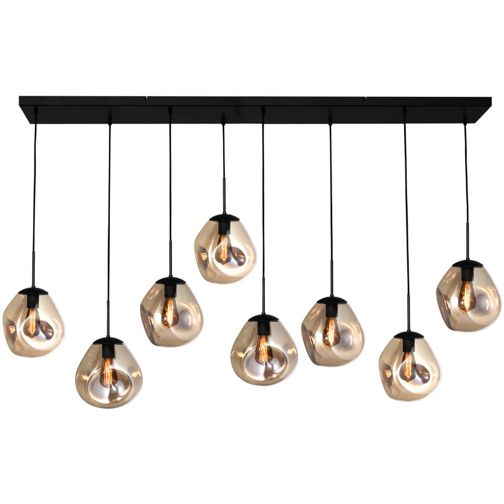 Hängelampe Lava 8x Goldglas Ø 24cm