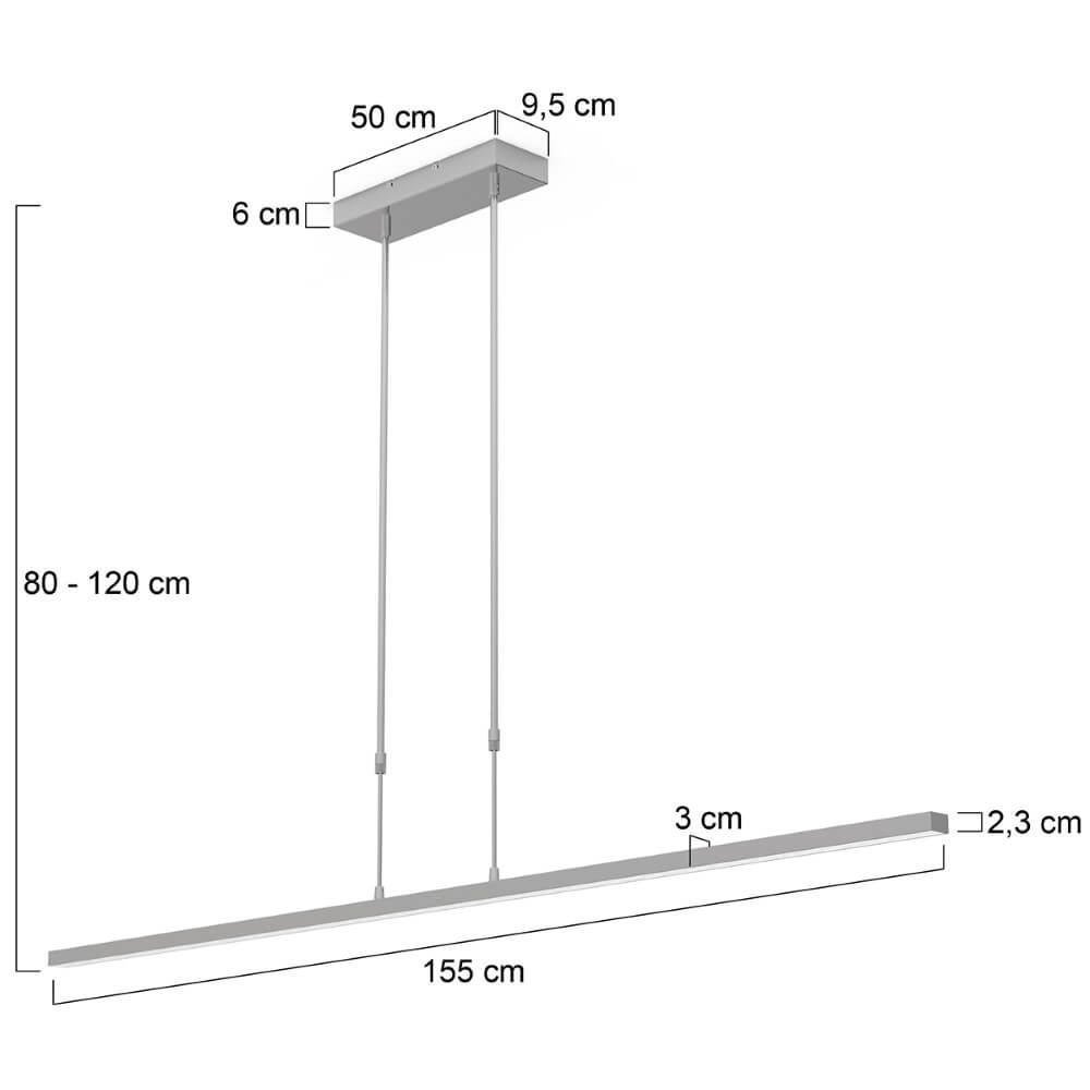 XXL-LED-Hängelampe Bande Edelstahl Steinhauer 8712746148510
