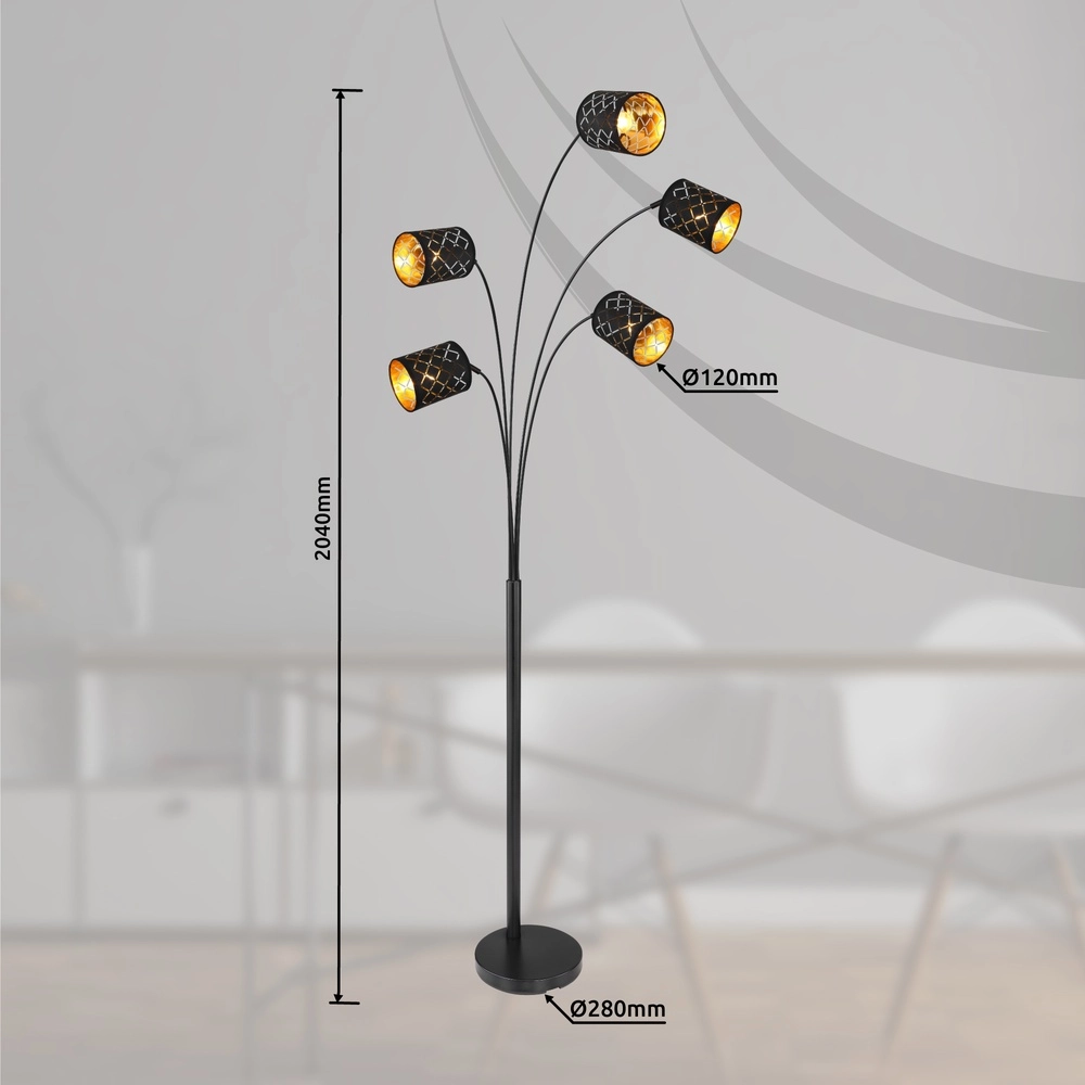 Stehlampe Clarke Schwarz Globo 9007371415953