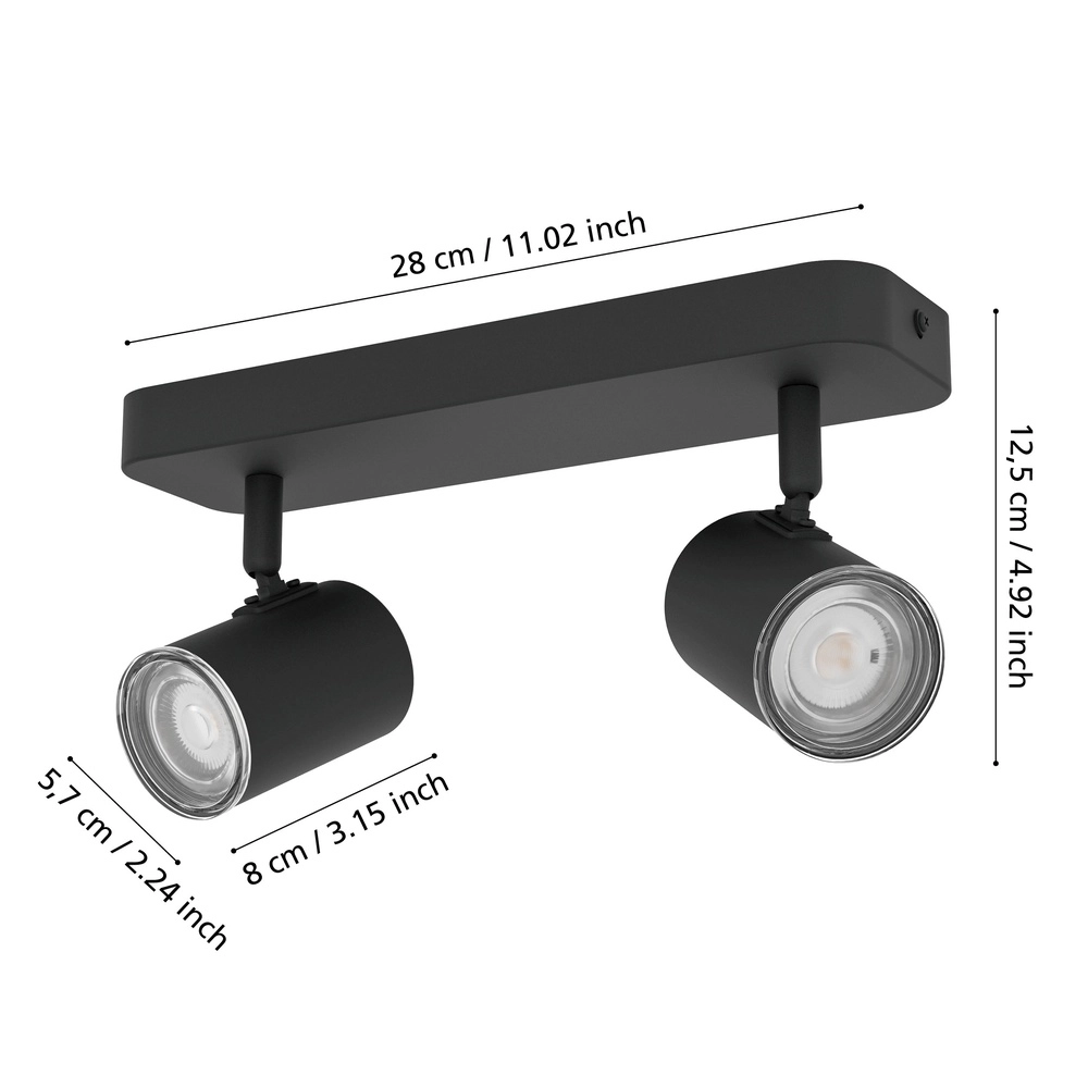 Badezimmerscheinwerfer Consuma 1 2x GU10 – weiß Eglo 9008606365005