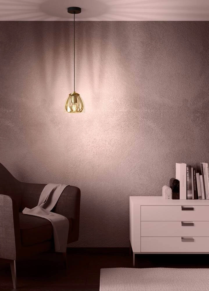 Hängelampe Gold mit Glas Jazminia Ø 20cm Stars of Light 9008606221042