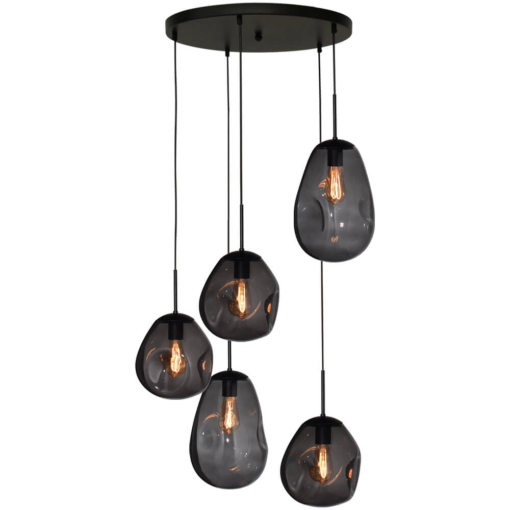 Vide-Hängelampe Lava 5x Rauchglas