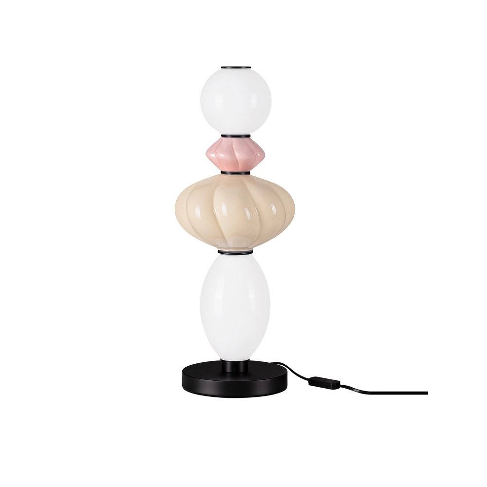 Tischlampe Oneta weiß - rosa - beige