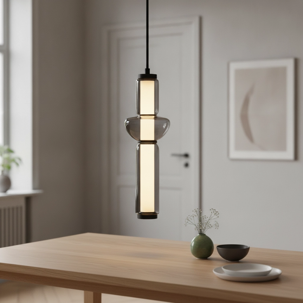 Design-Pendelleuchte Ulon 1-flammiges Rauchglas