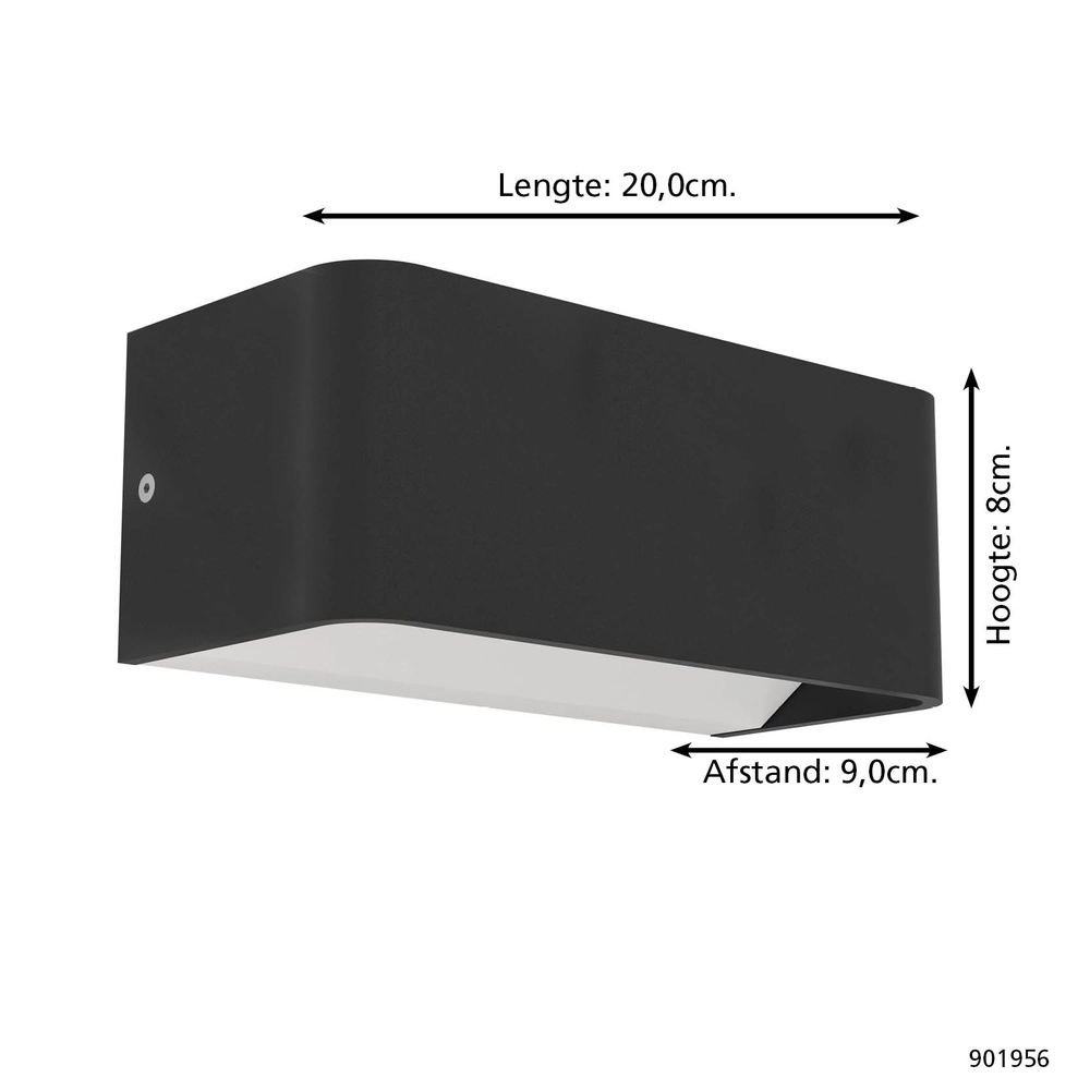 Intelligente Wandlampe Sania-Z Schwarz - LED - 20 cm Eglo 9008606361670